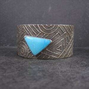 Wide Vintage Tufa Cast Turquoise Cuff Bracelet | 7 Inches